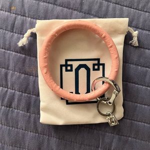 Peach Ostrich - Leather Big O Key Ring